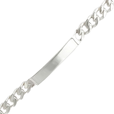 Gourmette Identité 4 Faces, Argent 925, 7 mm, 19 à 21 cm - Artemis