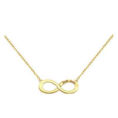 Collier personnalisé, Prénom Infini, Or jaune, 40cm - Lumiosa