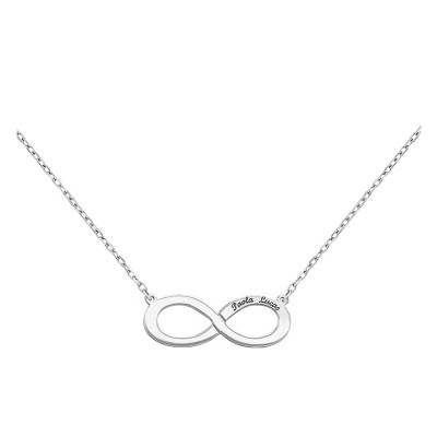 Collier personnalisé, Prénom Infini, Or blanc, 40cm - Lumiosa