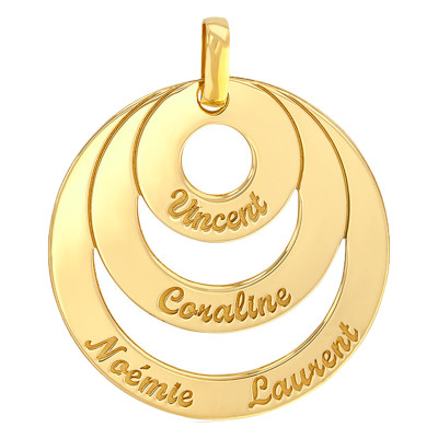 Pendentif personnalisé Cercle, Or Jaune - Lumiosa