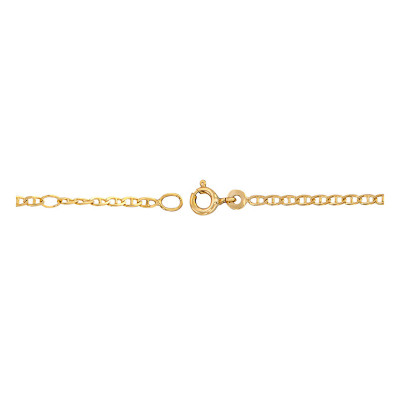 Gourmette Rectangle Maille Marine Or Jaune, 13 cm réglable - Bambins