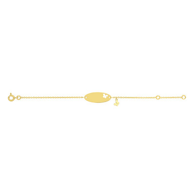 Gourmette Bébé Papillons, Or jaune 375, 12 à 14cm - Bambins