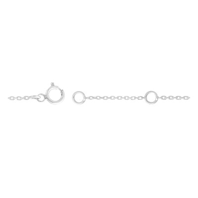 Gourmette bébé Plaque Tonneau Coeurs, Or Blanc 375, 12 à 14 cm & 14 à 16 cm - Bambins