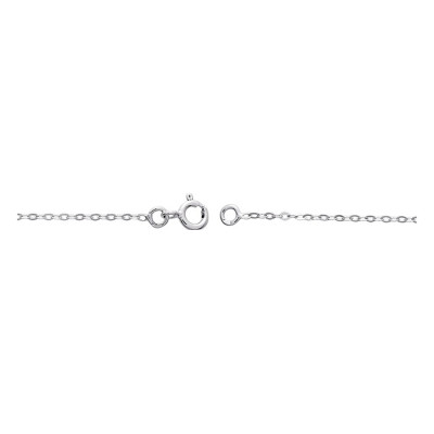 Gourmette bébé maille forçat, Or blanc, 12 à 14cm - Bambins