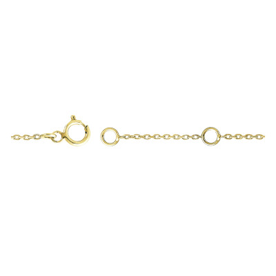 Gourmette Enfant Plaque Tonneau Coeurs, Or Jaune 375, 12 à 14 & 14 à 16cm - Bambins