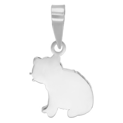 Pendentif Petit Chat, Or blanc 375 - Bambins