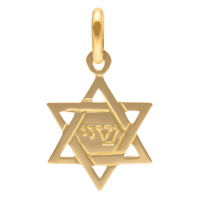 Pendentif Etoile de David "Chadai", Or Jaune 750 - Bambins