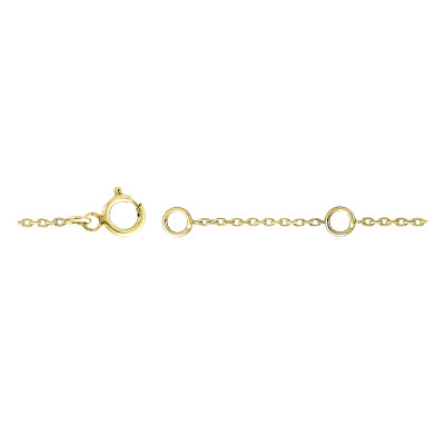 Gourmette bébé Plaque Tonneau Coeur Topazes & Or Jaune 375, 12 à 14 cm & 14 à 16 cm - Bambins