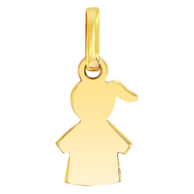 Pendentif Or jaune 375, Fille Pierre de Naissance Swarovski - Bambins