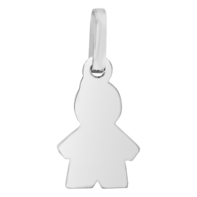Pendentif Or blanc 375, Garçon Pierre de Naissance Swarovski - Bambins