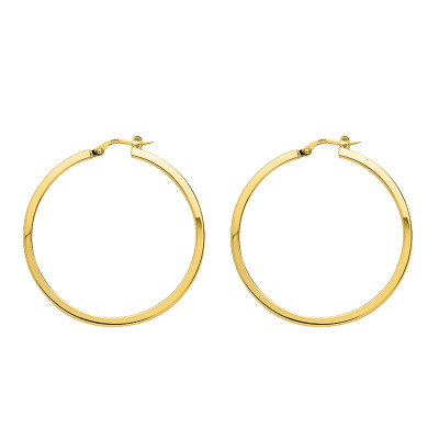 Créoles fil carré, Plaqué Or Jaune, 25 mm à 45 mm - Emanessence