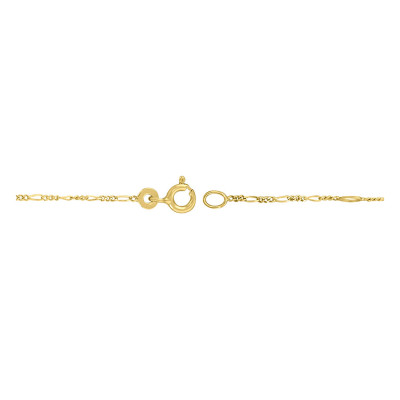 Gourmette bébé maille cheval alternée triple, Or jaune, 11 à 13cm - Bambins