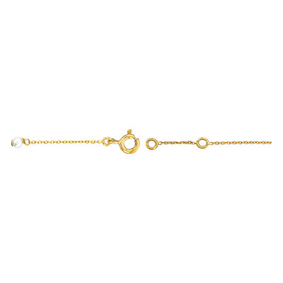 Gourmette Bébé Dentelle & Perles, Or jaune 375, 12,50 à 14cm - Bambins