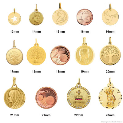 Médaille Soleil Ajourée, Or jaune 750, 18mm - Argyor