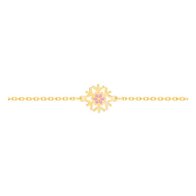 Bracelet Flocon, Or jaune 375 & Email - Bambins