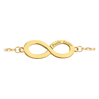 Bracelet Forçat marine infini gravable, Or jaune - Lumiosa