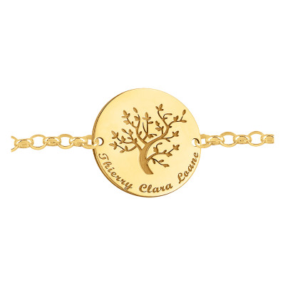 Bracelet Forçat marine, Arbre de vie Or jaune - Lumiosa