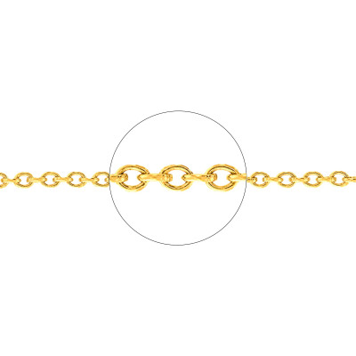 Chaîne maille forçat, Or jaune 375, 50 cm - Manillon