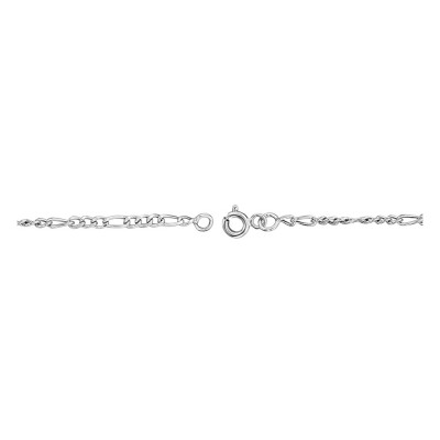 Gourmette Bébé Maille Alternée, Or blanc 750, 14cm - Bambins