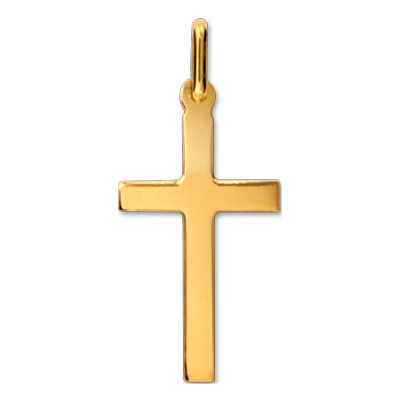 Pendentif Croix Bâton, Or Jaune, 13x22mm - Lucas Lucor