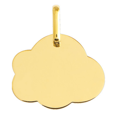 Médaille Personnalisable Nuage PM, Or jaune 375 - Lucas Lucor