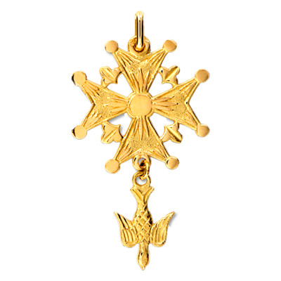 Croix Huguenote, Or Jaune 375, 38x22mm - Lucas Lucor