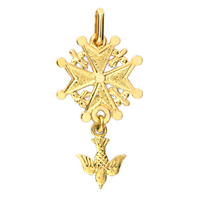 Croix Huguenote, Or Jaune 750, 15x26mm - Lucas Lucor