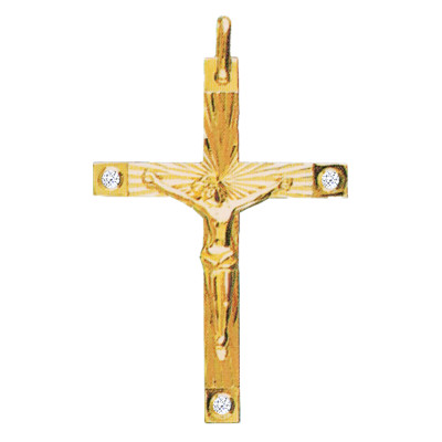 Croix du Christ, Or Jaune 750, 34x45mm - Lucas Lucor