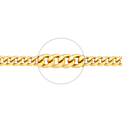 Chaîne Gourmette, Or jaune 750, 42 cm - Manillon