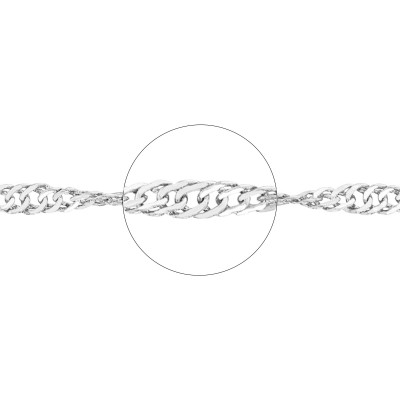 Chaîne maille singapour, Or blanc 750, 50 cm - Manillon