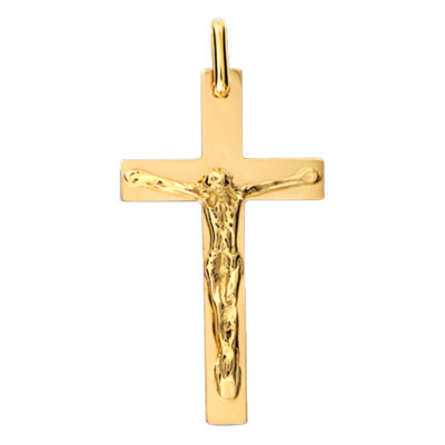Pendentif Christ en Croix, Or Jaune, 18x30mm - Lucas Lucor