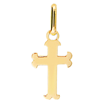 Croix Bords stylisés, Or jaune 375, 9 x 18 mm - Lucas Lucor