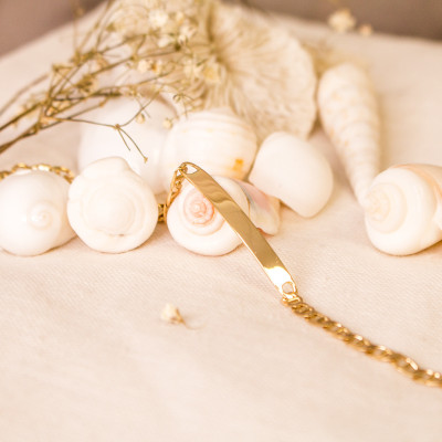 Gourmette Identité Maille Marine, Or Jaune 750, 20 cm, 4,00 mm - Emanessence
