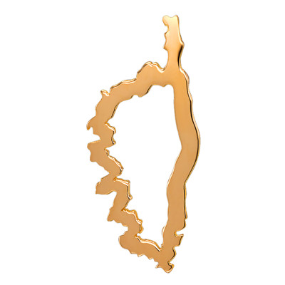 Pendentif Ile de la Corse Ajourée, Or jaune 750 - Lucas Lucor