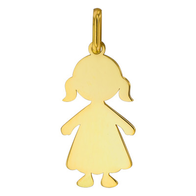 Pendentif petite fille, Or jaune 750 - Lucas Lucor