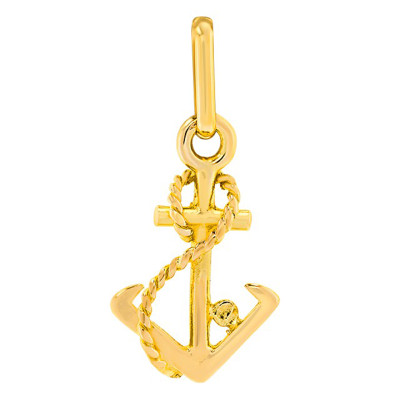 Pendentif Ancre Marine encordée, Or jaune - Lucas Lucor