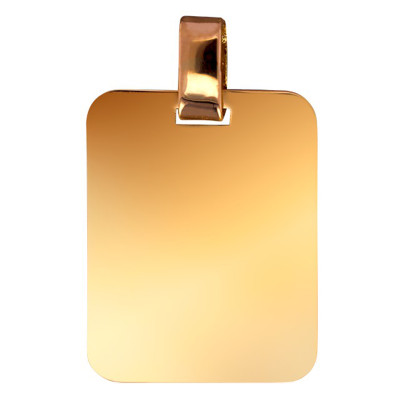 Pendentif Personnalisé Plaque Rectangle , Or jaune 750 - Lucas Lucor