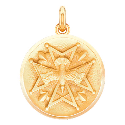 Médaille Huguenote Pleine, Or Jaune 750, 15 à 22 mm - Becker