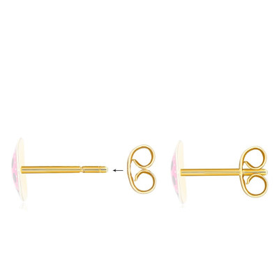 Boucles d'oreilles Licorne, Or jaune 375 & Laque - Bambins