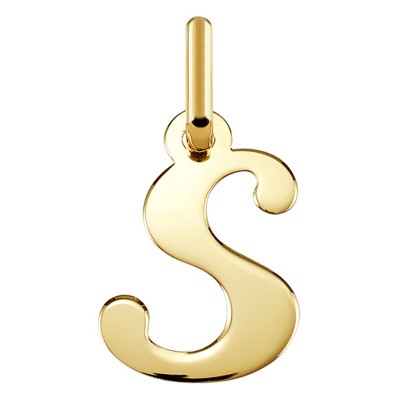 Pendentif lettre S, Or jaune 750, 12x10mm - Argyor