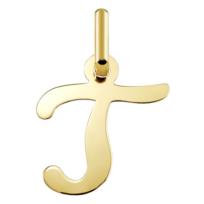 Pendentif lettre T, Or jaune 750 - Argyor