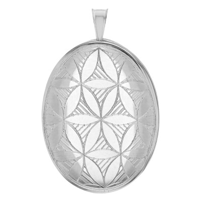 Pendentif Photo Ovale Art Déco, Argent 925, 20x31mm - Artemis