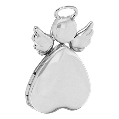 Pendentif Photo Petit Ange & Coeur, Argent 925, 16x25mm - Artemis