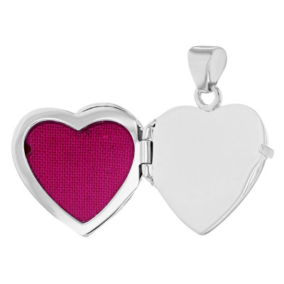 Pendentif Porte Photo Coeur Fleuri, Argent 925, 30x21mm - Artemis