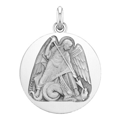 Médaille Saint Michel, Argent 925, 15 mm à 20 mm - Becker