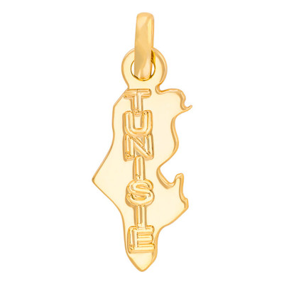 Pendentif Carte Tunisie, Or jaune - Rosatella