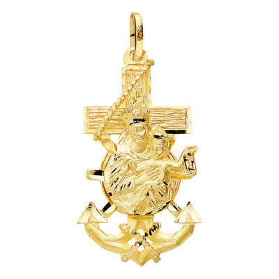 Croix Marine, Or jaune 750, 19x35mm - Lumiosa