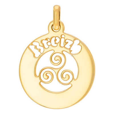 Pendentif Triskel "Breizh", Or Jaune - Rosatella