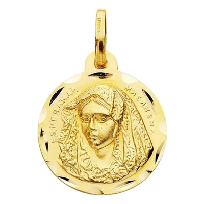 Médaille Scapulaire Vierge Macarena & Christ du Gran Poder, Or Jaune 750, 16 mm à 24 mm - Lumiosa