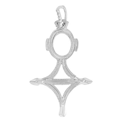 Pendentif Croix D'Agadez, Argent 925, 32x21mm - Vandona
